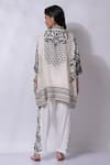 Shop_Sonali Gupta_White 50% Silk Embroidered Aari High Collar Poncho And Pant Set  _at_Aza_Fashions