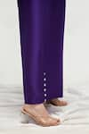 Shop_Ranian_Purple Silk Blend Embroidered Pearl Shirt Collar Asymmetric And Pant Set _Online_at_Aza_Fashions