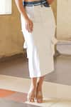 Shop_Style Junkiie_White Denim Solid Skirt  _Online_at_Aza_Fashions