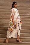 Buy_AK-OK_Cream Silk Blossom Print Drawstring Kaftan _Online_at_Aza_Fashions