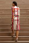 Shop_AK-OK_Multi Color Cotton Printed Abstract Band Collar Thread Embroidered Jacket _at_Aza_Fashions
