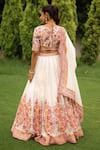 Shop_Safaa_White Vegan Silk Woven And Embroidered Floral Gulaabdaar Pattern Lehenga Set _at_Aza_Fashions