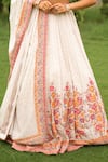 Buy_Safaa_White Vegan Silk Woven And Embroidered Floral Gulaabdaar Pattern Lehenga Set _Online_at_Aza_Fashions