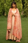 Safaa_Ivory Vegan Silk Woven And Embroidered Floral Gulsar Anarkali Set With Dupatta _at_Aza_Fashions