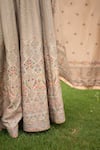Shop_Safaa_Ivory Vegan Silk Woven And Embroidered Floral Notched Zahrat Kurta Sharara Set_Online_at_Aza_Fashions