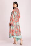 Shop_Tanu Malhotra_Multi Color Cotton Silk Printed Floral Asymmetric Jacket With Dress  _at_Aza_Fashions