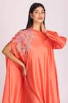 Buy_Tanu Malhotra_Peach Cotton Silk Digital Printed Patchwork Kaftan And Palazzo Set  _Online_at_Aza_Fashions