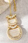 Shop_Joules By Radhika_Gold Plated Pearl Embellished Mangtikka _at_Aza_Fashions