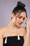 Buy_Mae Jewellery By Neelu Kedia_White Semi Precious Pearls Embellished Necklace_at_Aza_Fashions