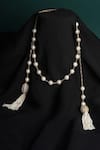 Shop_Mae Jewellery By Neelu Kedia_White Semi Precious Pearls Embellished Necklace_at_Aza_Fashions