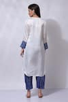 Shop_Sonali Gupta_Blue Silk Embroidered Floral Round Resham Tunic And Pant Set _at_Aza_Fashions