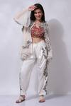 Buy_Sonali Gupta_Ivory Silk Floral Embroidered Jacket Pant Set _at_Aza_Fashions