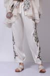 Shop_Sonali Gupta_Ivory Silk Floral Embroidered Jacket Pant Set _Online_at_Aza_Fashions