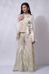 Buy_Sonali Gupta_Ivory Silk Floral Embroidered Jacket Pant Set _Online_at_Aza_Fashions