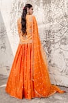 Shop_Surbhi Shah_Orange Marori Embroidered Jacket Lehenga Set_at_Aza_Fashions