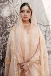 Surbhi Shah_Beige Pearl Embellished Kurta Pant Set _at_Aza_Fashions