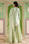 Surbhi Shah_Green Pant And Kurta Pure Spun Blossom Gota Embellished Sharara Set  _Online_at_Aza_Fashions