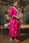 Buy_Surbhi Shah_Pink Pure Spun Silk Hand Embroidered Kurta Pant Set _at_Aza_Fashions