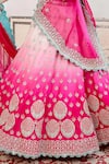 Surbhi Shah_Pink Pure Spun Silk Embroidered Resham Round Lehenga Set _at_Aza_Fashions