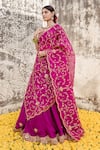 Buy_Surbhi Shah_Purple Pure Silk Hand Embroidered Marodi And Zardozi Work Broad Bridal Lehenga Set _Online_at_Aza_Fashions