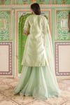 Surbhi Shah_Green Zardozi Embroidered Silk Kurta Gharara Set _Online_at_Aza_Fashions