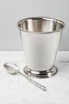Shop_Elm & Oak_Silver Aluminium And Steel Rico Ice Bucket & Scoop Set Of 2_at_Aza_Fashions