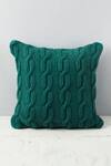Shop_Elm & Oak_Cable Square Knit Cushion_at_Aza_Fashions
