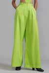 Buy_MATI_Green 100% Cotton Plain Round Smocked Bodysuit And Trouser Set _Online_at_Aza_Fashions