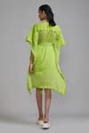 Shop_MATI_Green 100% Cotton Plain Boat Fringed Kaftan Top _at_Aza_Fashions