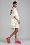 Shop_MATI_Off White 100% Cotton Plain Round Tiered Fringe Dress _Online_at_Aza_Fashions