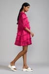 Buy_MATI_Pink 100% Cotton Embellished Fringe Tassels Round Neck Tiered Dress _Online_at_Aza_Fashions