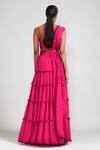 Shop_MATI_Pink 100% Cotton Embellished Fringe Tassels Sweetheart Neck Lehenga Blouse Set _at_Aza_Fashions