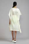 Shop_MATI_Off White 100% Cotton Boat Fringe Edge Kaftan _at_Aza_Fashions