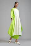 Buy_MATI_Off White 100% Cotton Round Color Block Tunic _Online_at_Aza_Fashions