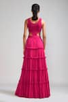 Shop_MATI_Pink 100% Cotton Round Smocked Bodysuit And Lehenga Set_at_Aza_Fashions
