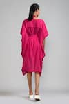 Shop_MATI_Pink 100% Cotton Boat Fringe Edge Kaftan _at_Aza_Fashions