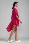 Buy_MATI_Pink 100% Cotton Boat Fringe Edge Kaftan _Online_at_Aza_Fashions