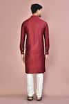 Shop_Arihant Rai Sinha_Maroon Cotton, Silk Plain Kurta _at_Aza_Fashions