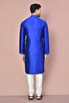 Shop_Arihant Rai Sinha_Blue Silk Embroidery Hand Kurta _at_Aza_Fashions