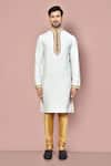Arihant Rai Sinha_White Cotton, Silk Zari Zardosi Embroidered Kurta _Online_at_Aza_Fashions