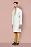 Shop_Arihant Rai Sinha_White Cotton, Silk Zari Zardosi Embroidered Kurta _Online_at_Aza_Fashions
