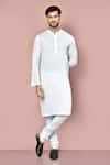 Buy_Arihant Rai Sinha_White Cotton Striped Pattern Kurta Set (For Kids)_at_Aza_Fashions