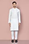 Buy_Arihant Rai Sinha_White Cotton Striped Pattern Kurta Set (For Kids)_Online_at_Aza_Fashions