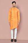 Buy_Arihant Rai Sinha_Orange Cotton Plain Cross Cut Kurta Set  For Kids_Online_at_Aza_Fashions