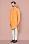 Arihant Rai Sinha_Orange Cotton Plain Cross Cut Kurta Set  For Kids_at_Aza_Fashions