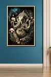 Buy_Krutik_Multi Color Archival Paper (230 Gsm) Ganeshas Divine Embrace Painting _Online_at_Aza_Fashions