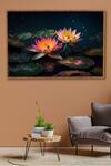 Shop_Krutik_Multi Color Archival Paper (230 Gsm) Lotus Dreams Painting_at_Aza_Fashions