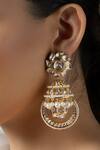 Buy_joules by radhika_Gold Plated Kundan Embellished Earrings _Online_at_Aza_Fashions