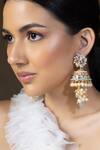 Buy_Joules By Radhika_Multi Color Pearls, Tassels Kundan Embellished Jhumka Earrings_at_Aza_Fashions