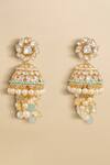 Shop_Joules By Radhika_Multi Color Pearls, Tassels Kundan Embellished Jhumka Earrings_at_Aza_Fashions